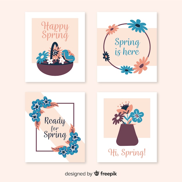 Floral spring card set