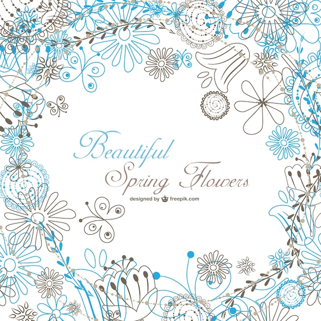 Free vector floral spring frame