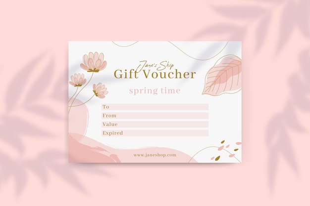 Free vector floral spring gift voucher