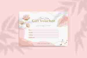 Free vector floral spring gift voucher