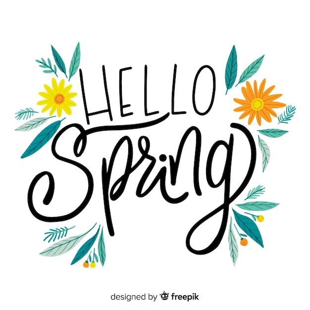 Free vector floral spring lettering background