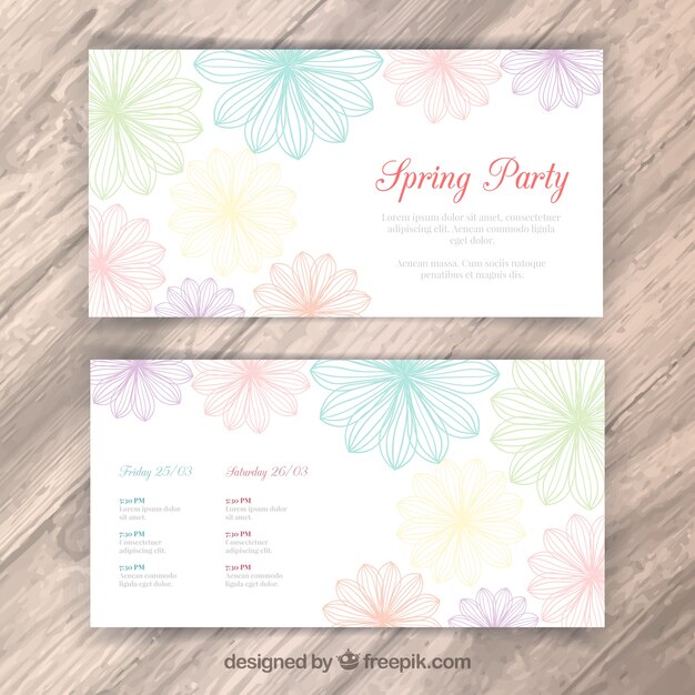 Floral spring party flyer