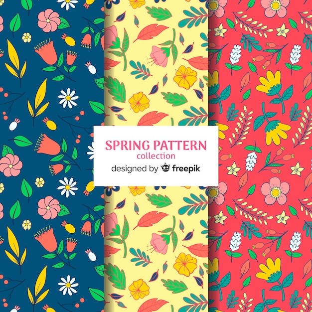 Free vector floral spring pattern collection