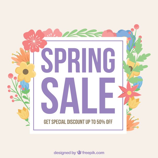 Floral spring sale background