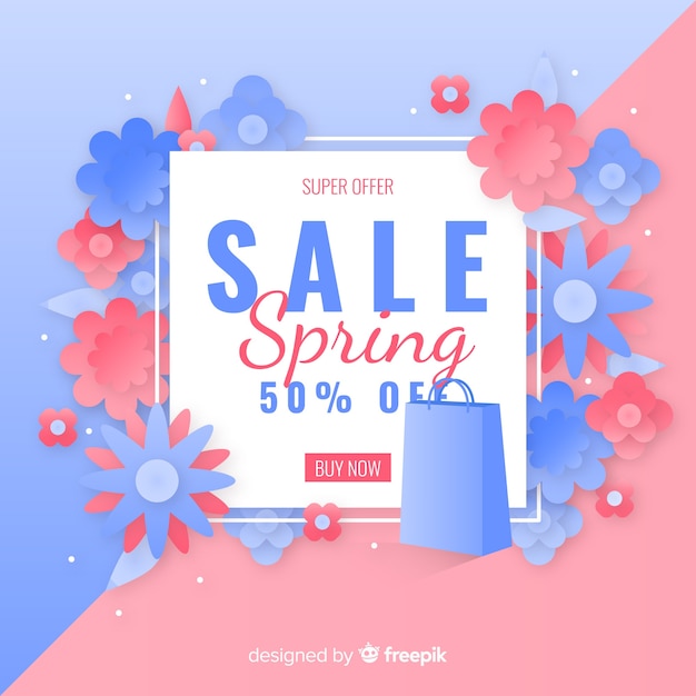 Free vector floral spring sale background