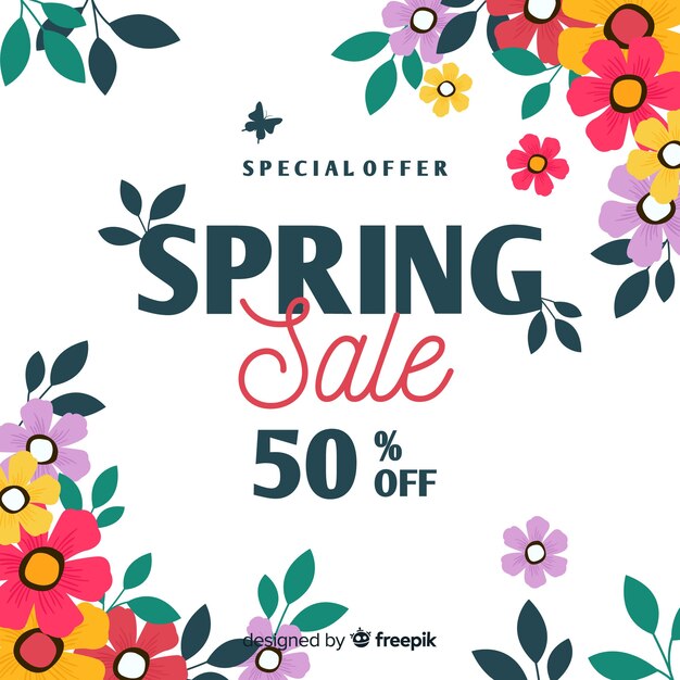 Floral spring sale background