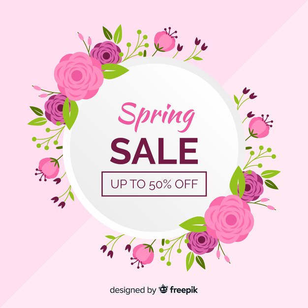 Floral spring sale background