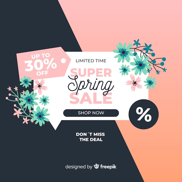 Free vector floral spring sale background