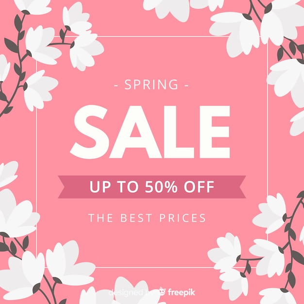 Floral spring sale background