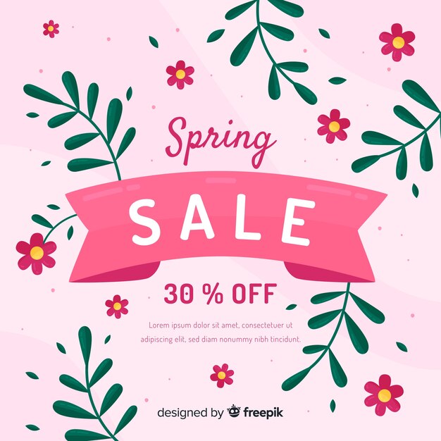 Floral spring sale background