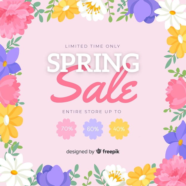 Floral spring sale background