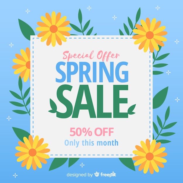 Free vector floral spring sale background