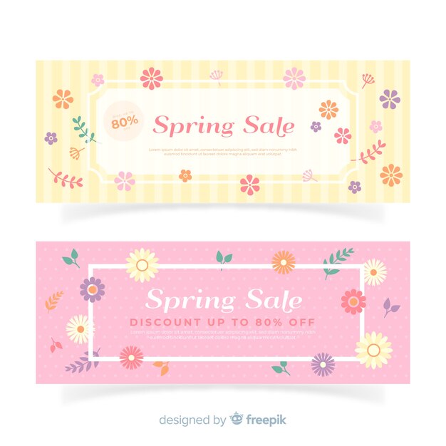 Floral spring sale banner