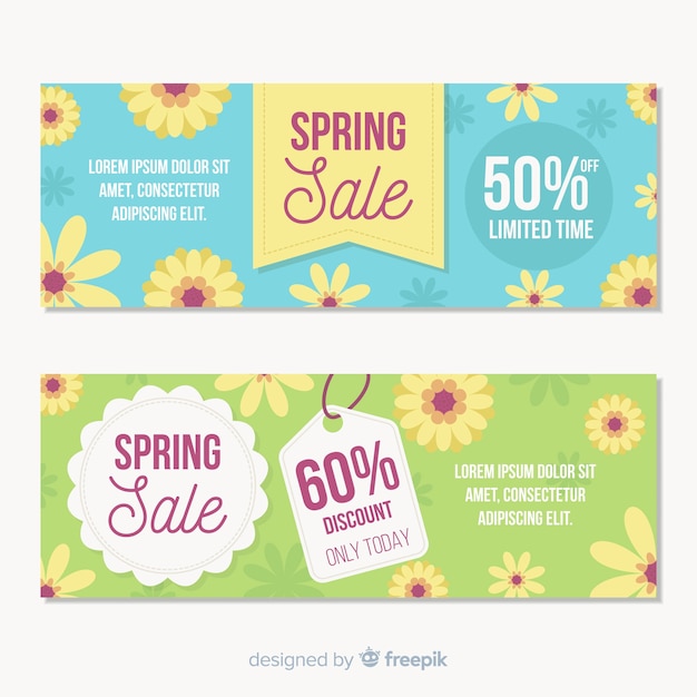 Floral spring sale banner