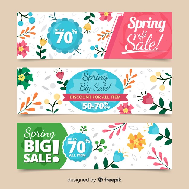 Floral spring sale banner