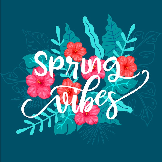 Free vector floral spring vibes background