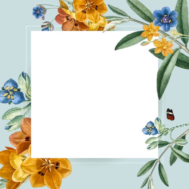 Floral square frame design