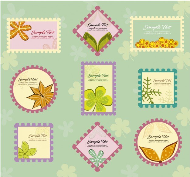 Free vector floral stamps