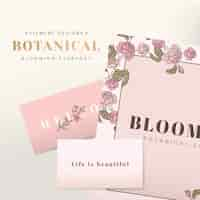 Free vector floral stationery design