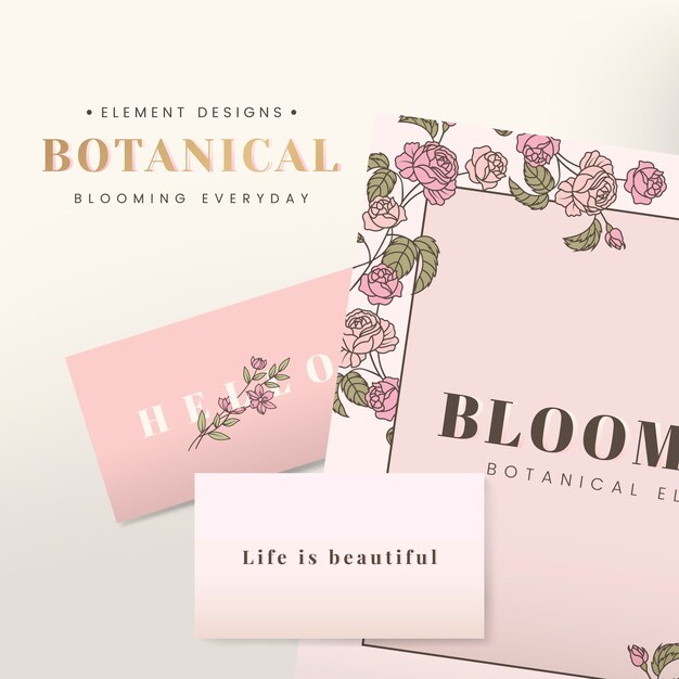 floral stationery design