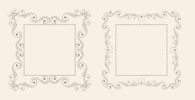 Set di sfondo cornice decorativa in stile floreale vintage