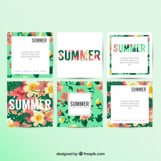 Floral summer cards