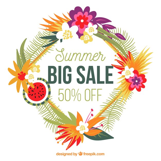 Floral summer sale background