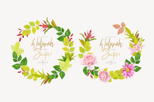 floral summer wreath and background