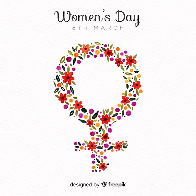 Free vector floral symbol women's day background