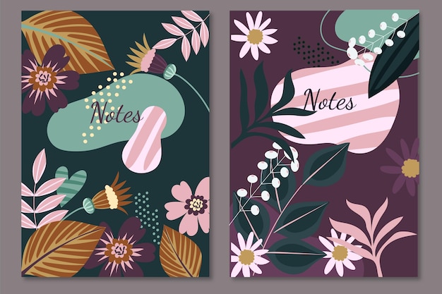 Free vector floral template of notes design