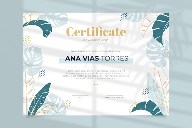 Floral template professional certificate