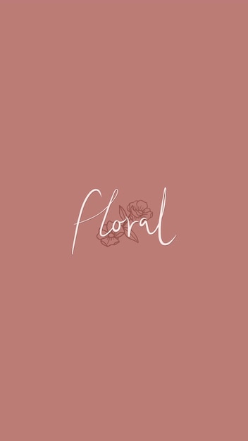 Floral text on a pink background mobile wallpaper vector