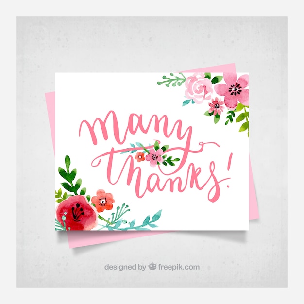 Floral thank you card background