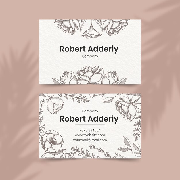 floral theme for business card template