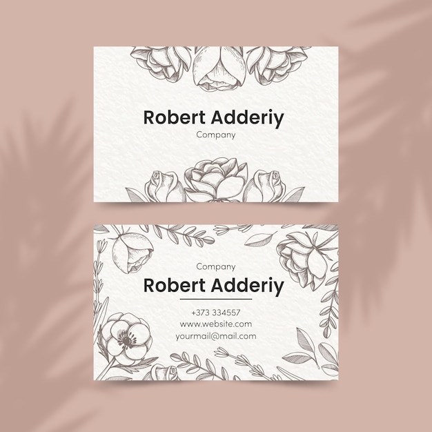 floral theme for business card template
