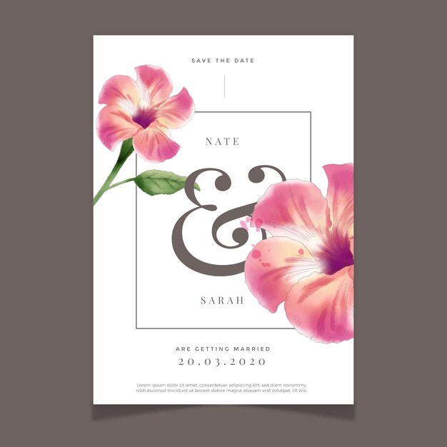 Floral theme for wedding invitation