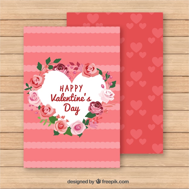 Free vector floral valentine's day card template