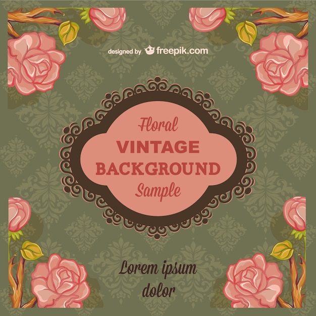 Floral Vintage Background with Text | Free Vector Download