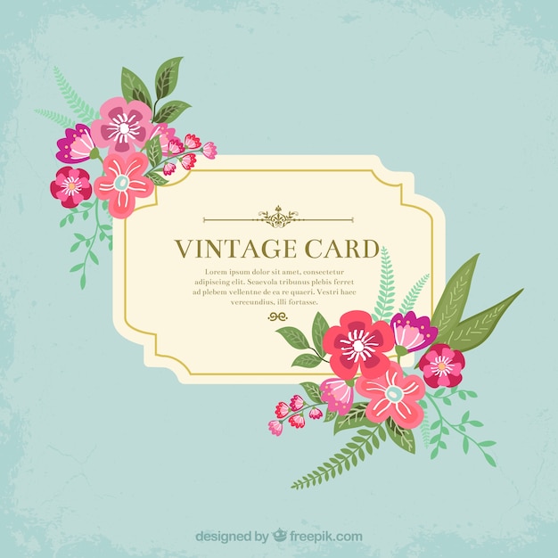 Vettore gratuito vintage floral card