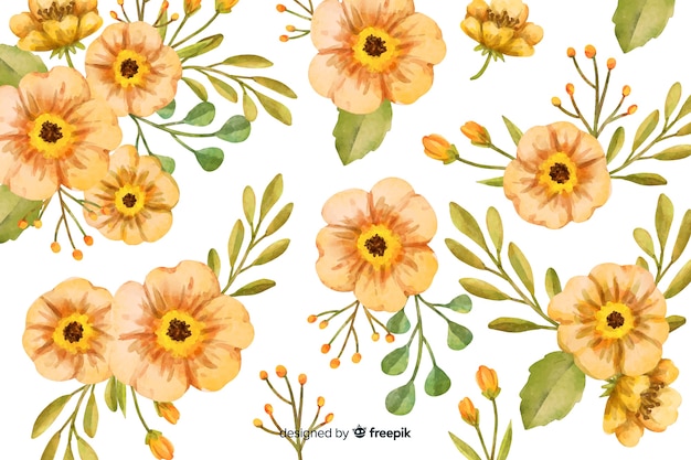 Floral watercolor background with soft colors