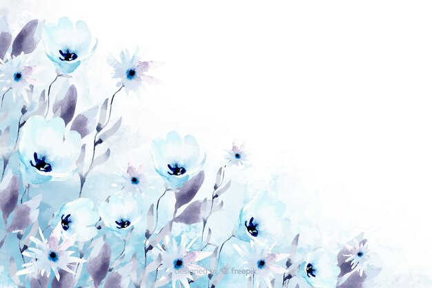 Цветочная акварель фон с мягкими цветами