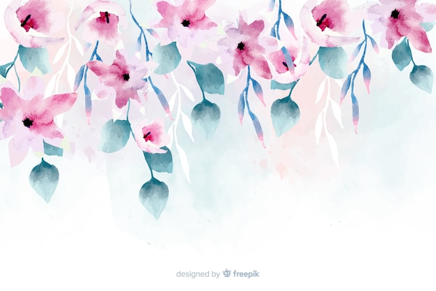 Floral watercolor background with soft colors