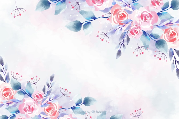 Free vector floral watercolor background with soft colors