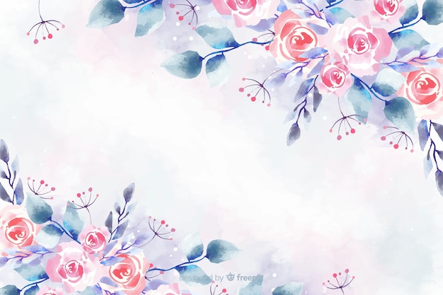 Floral watercolor background with soft colors
