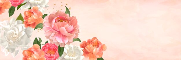 Floral watercolor banner