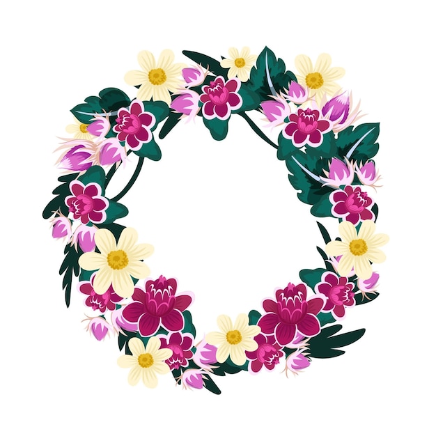 Free vector floral watercolor design of flower wreath