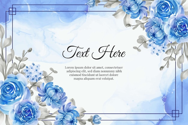 Floral watercolor flower blue