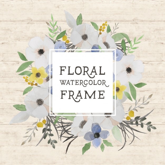 Free vector floral watercolor frame