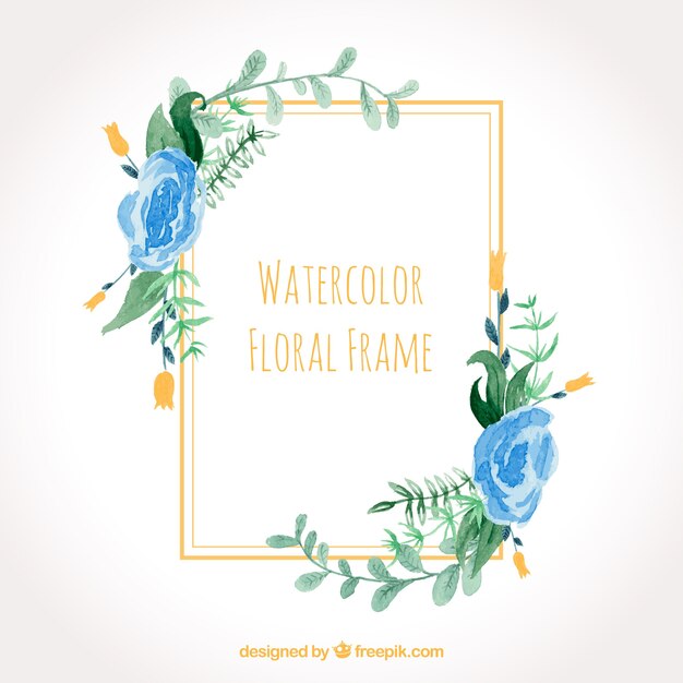 Floral watercolor frame