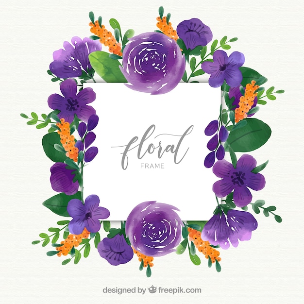 Free vector floral watercolor frame